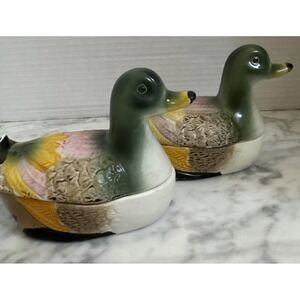 Vintage 1960s‎ Two Mallard Duck Trinket Box, Marked YR